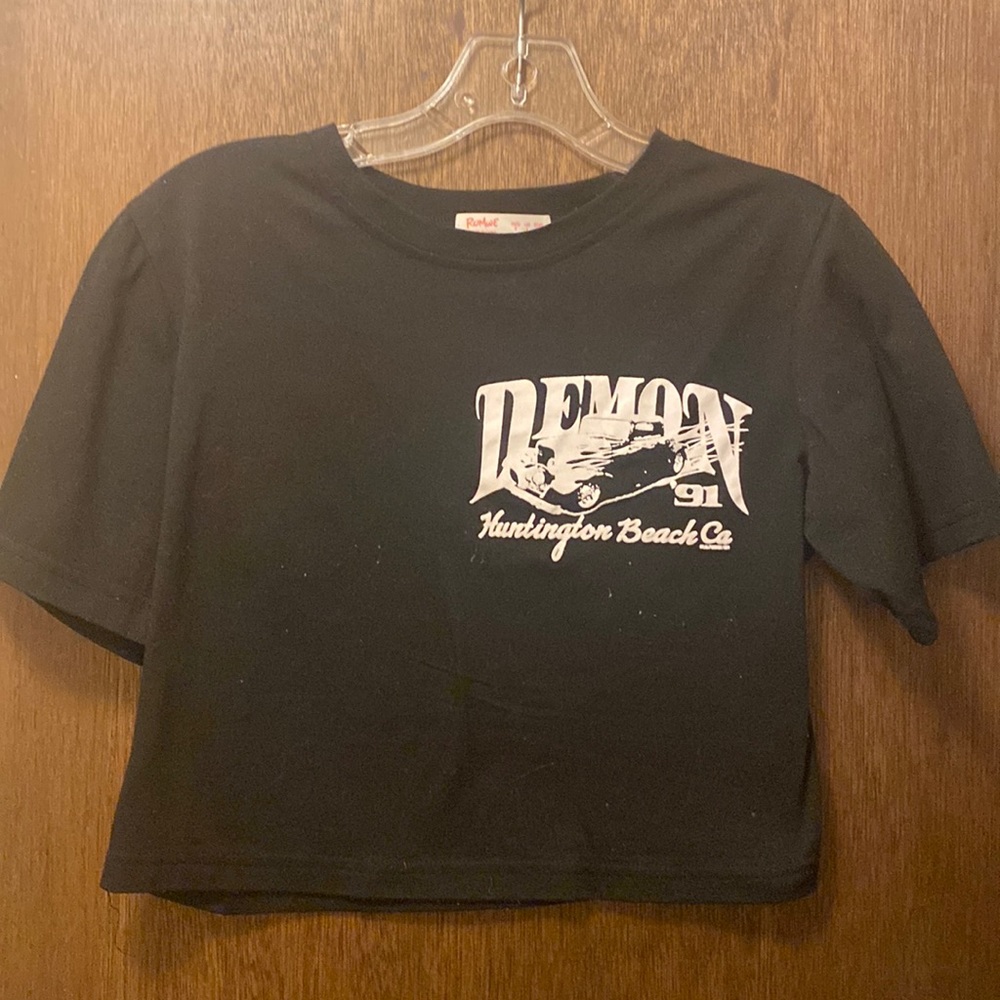 womens small (size 4) romwe black crop top
